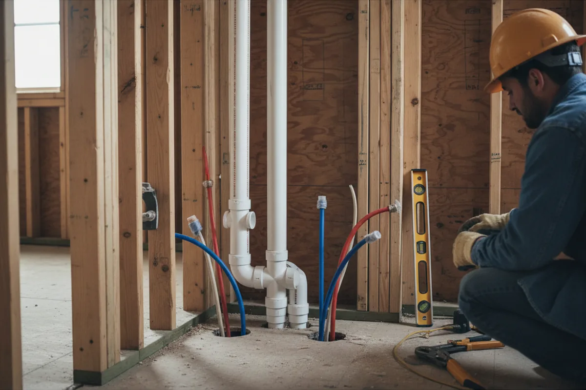 Drain and supply rough-in during Toilet Repair and Installation in Smoketown